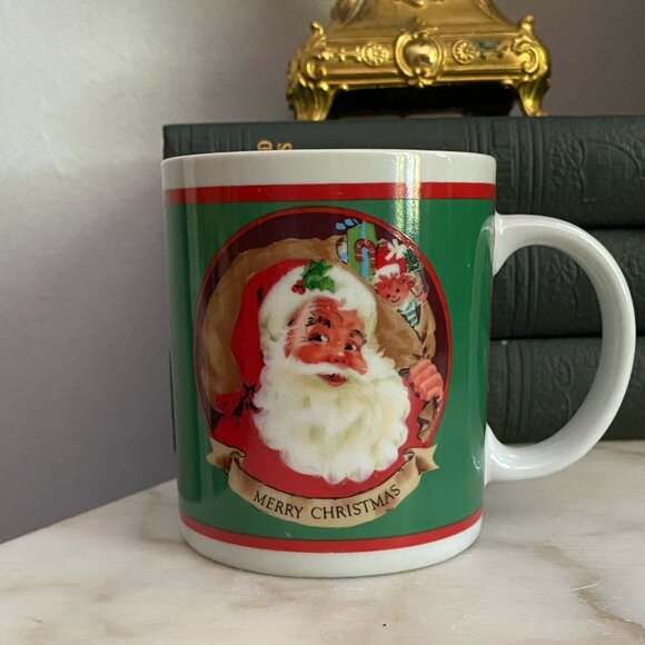 Vintage 90s Santa Merry Christmas Sack of toys Mug Cup - Picture 2 of 2